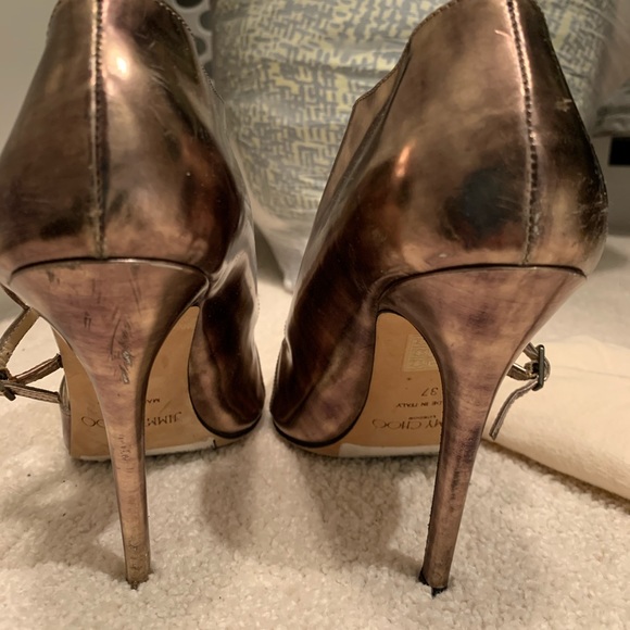 Jimmy Choo Metallic Leather Houry D’Orsay Pumps - Picture 4 of 11
